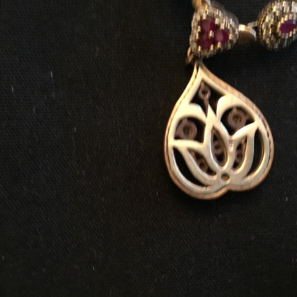 Women’s Beautiful Sterling Silver Ruby Necklace - image 3